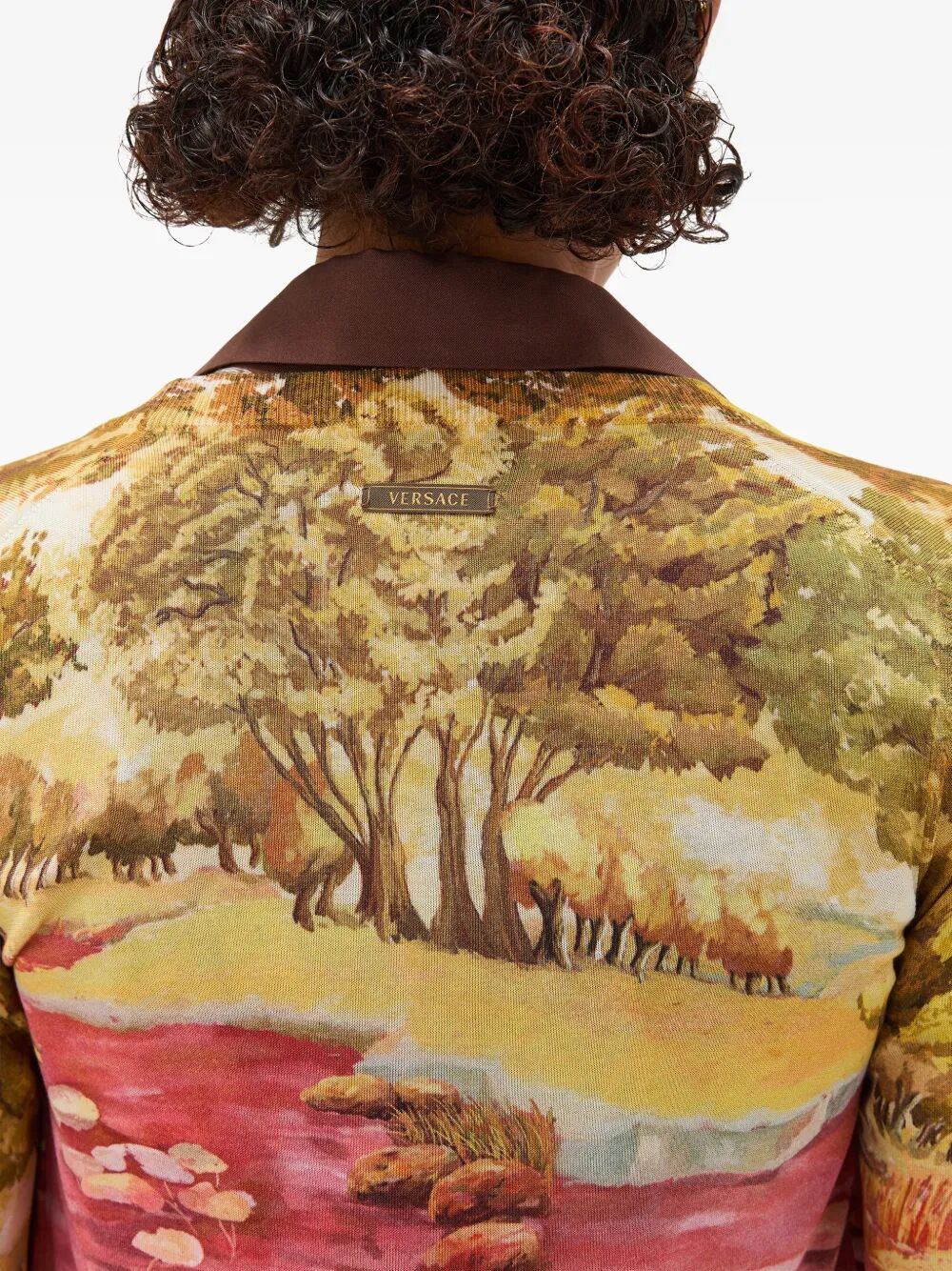 Versace Women "The Naturist" Print Silk Knit Cardigan VERSACE
