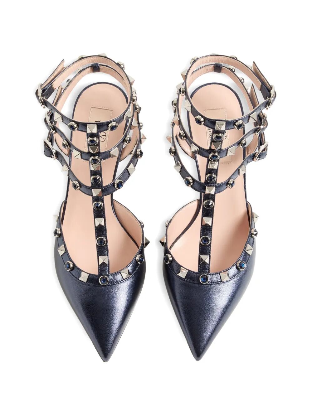 Valentino Garavani Women Rockstud 65 Pumps In Laminated Nappa Leather With Cabochon VALENTINO GARAVANI