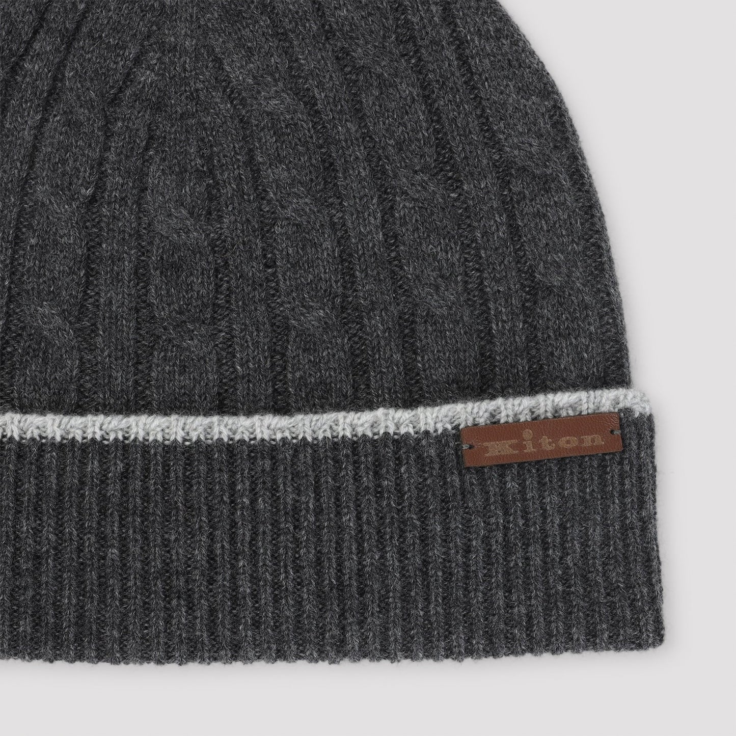 Kiton Cable-Knit Beanie Men KITON
