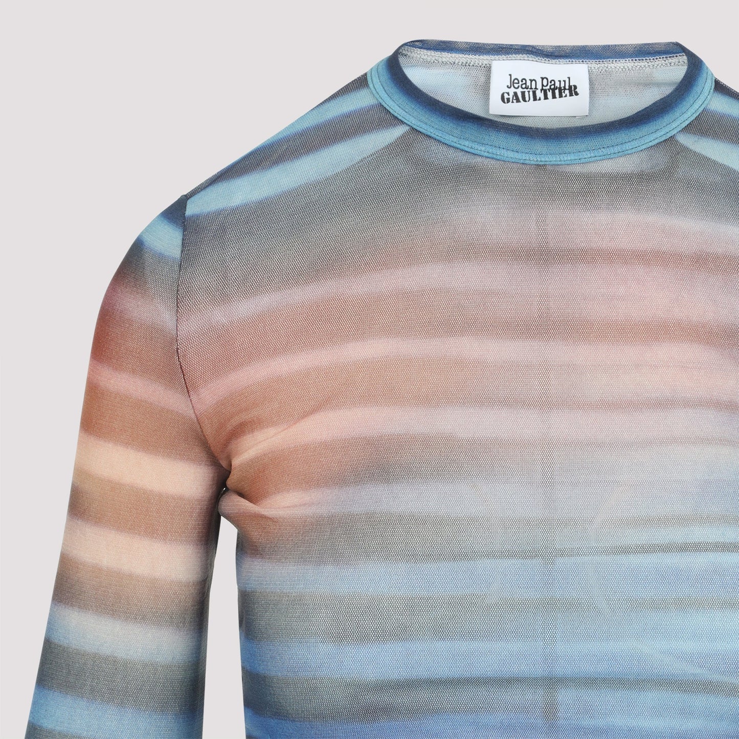 Jean Paul Gaultier Mesh Printed "Air" Long Sleeves Top Women JEAN PAUL GAULTIER