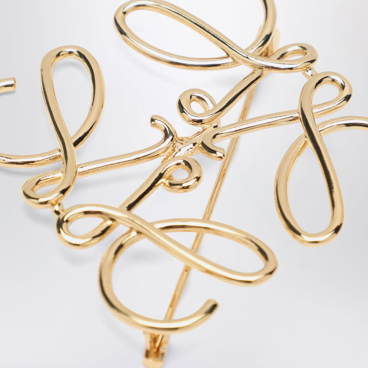 Loewe Anagram Brooch In Gold Metal Women LOEWE