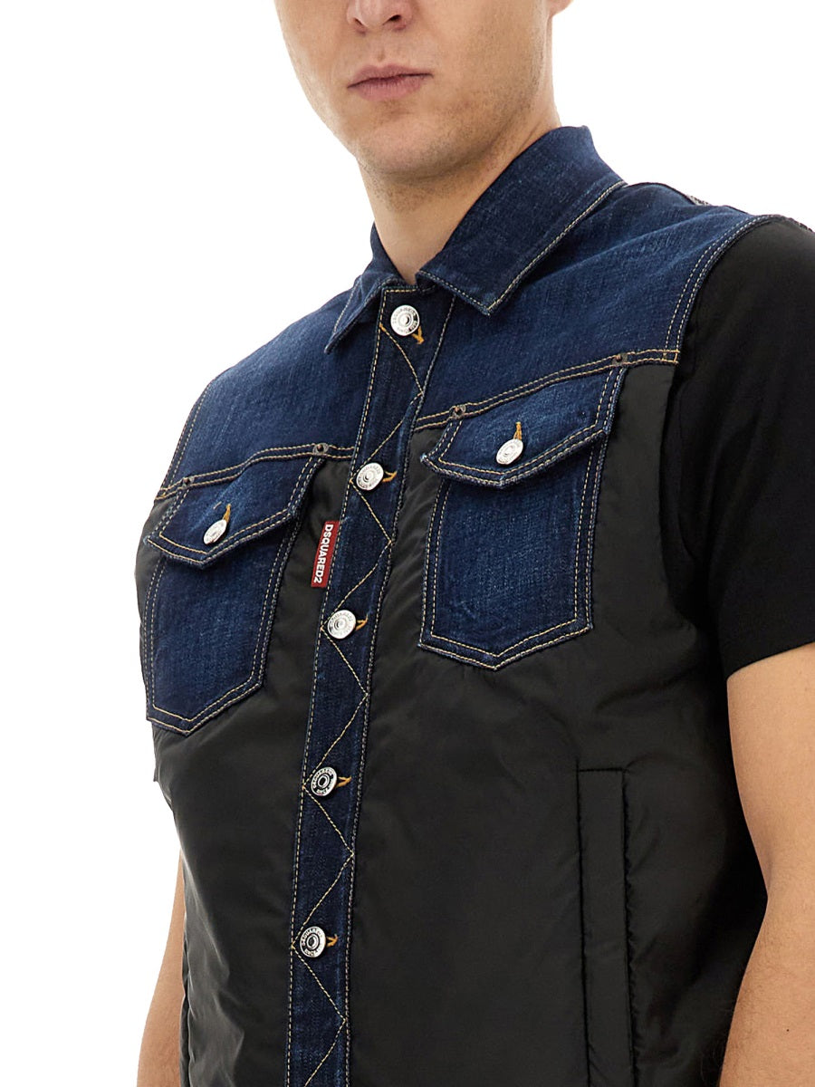 Dsquared2 Men Denim Puffer Vest DSQUARED2