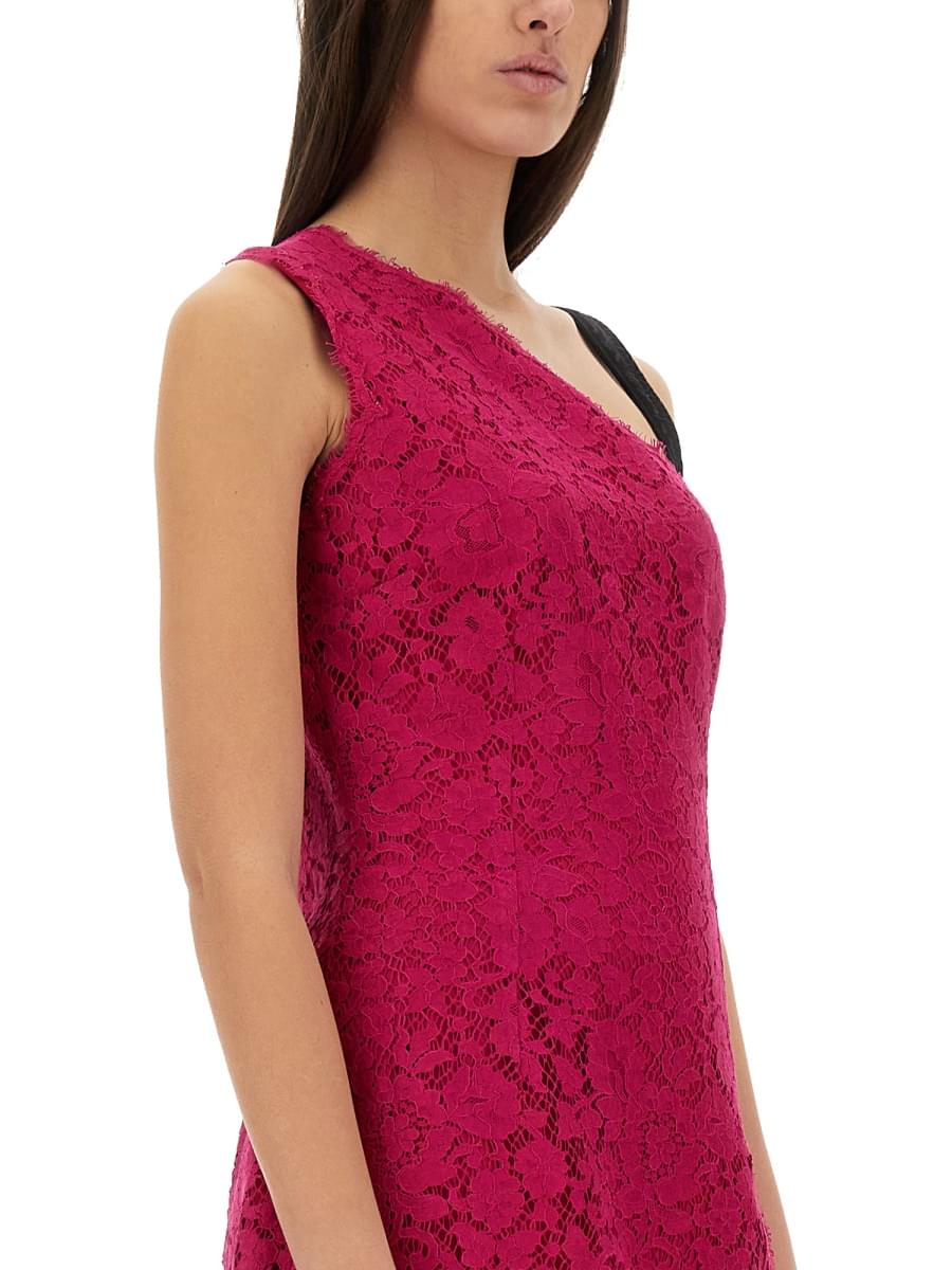 Dolce & Gabbana Women Mini Dress With Cordonet Lace Slit DOLCE & GABBANA