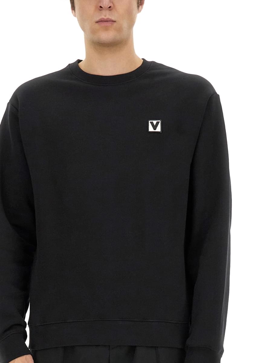 Valentino Men Cotton Crewneck Sweatshirt With "Chez Valentino" Patch VALENTINO