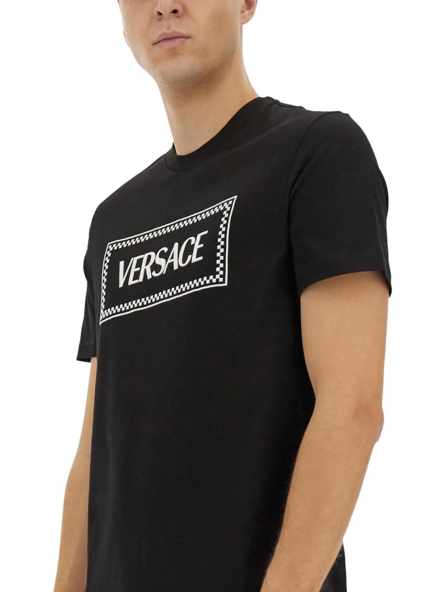 Versace Men T-Shirt With '90S Vintage Embroidered Logo VERSACE