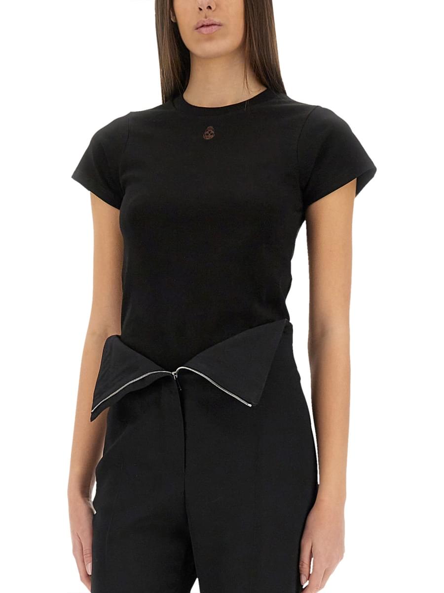 Alexander Mcqueen Women T-Shirt With "Skull" Embroidery ALEXANDER MCQUEEN