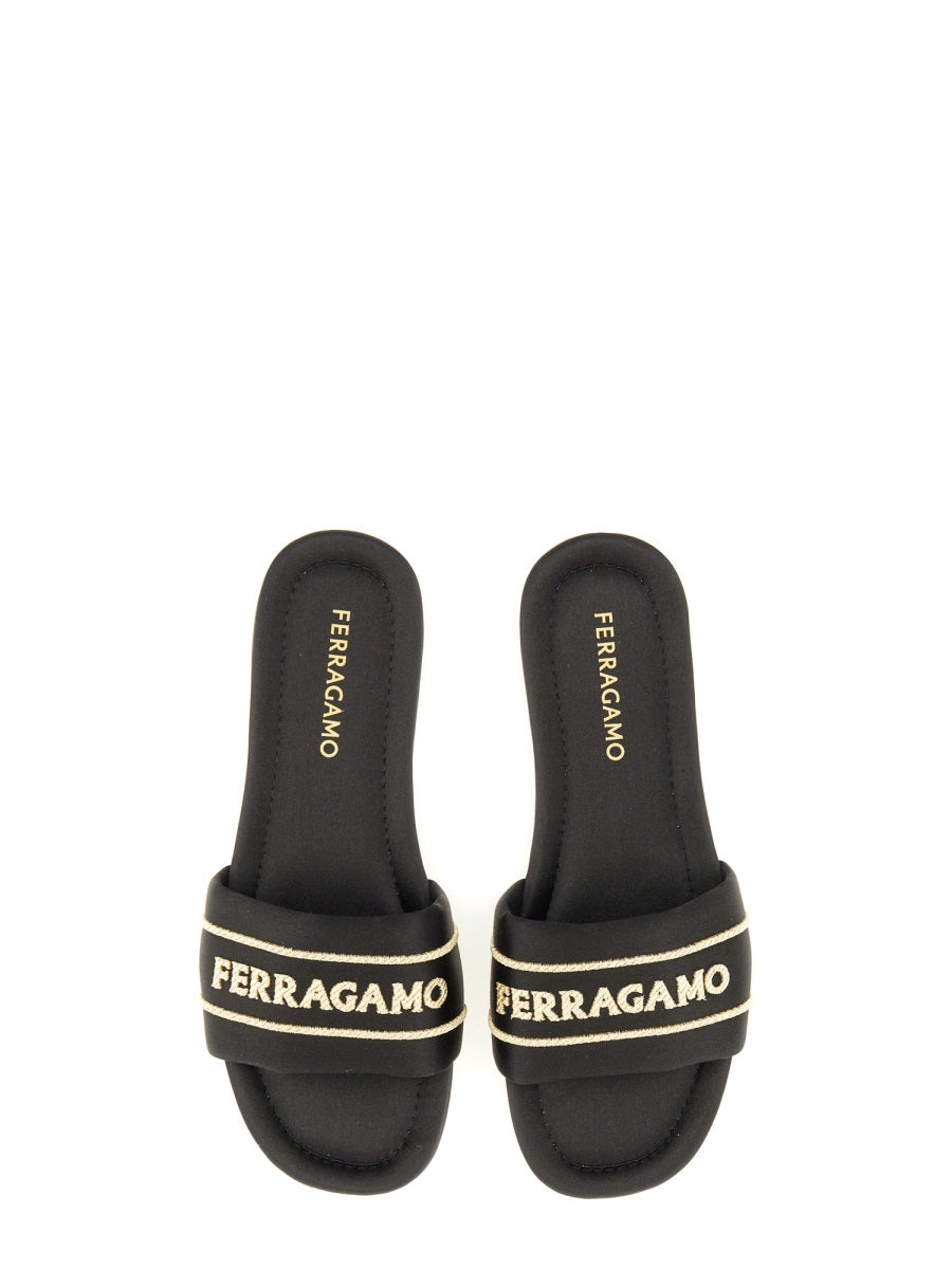 Ferragamo Women Slide Sandal With Logo FERRAGAMO