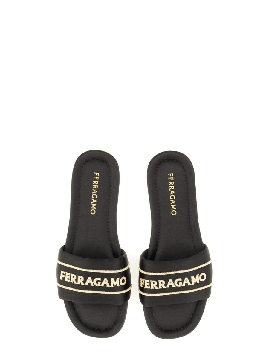 Ferragamo Women Slide Sandal With Logo FERRAGAMO