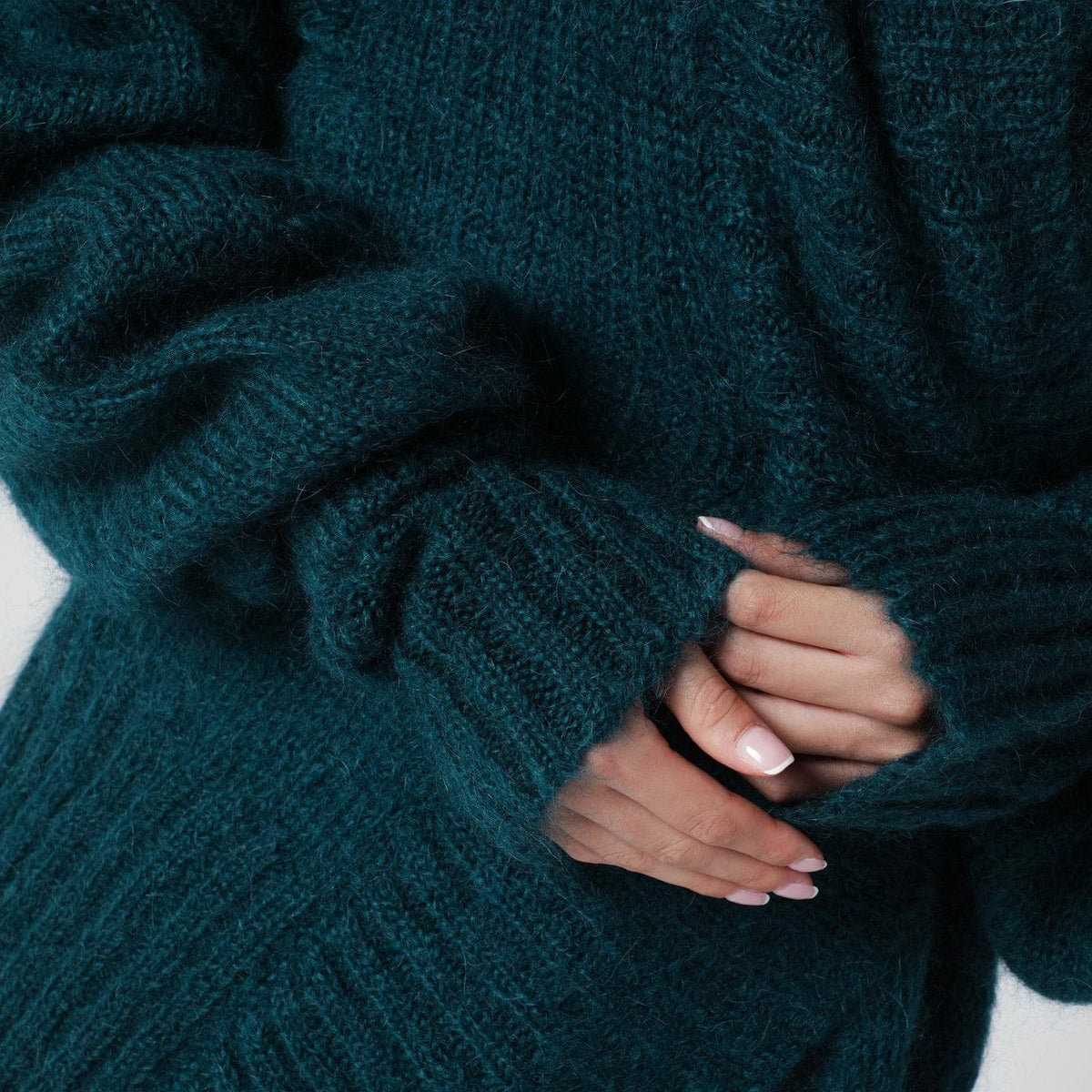 Dries Van Noten Oversized Petroleum Green Mohair-Blend Sweater Women DRIES VAN NOTEN