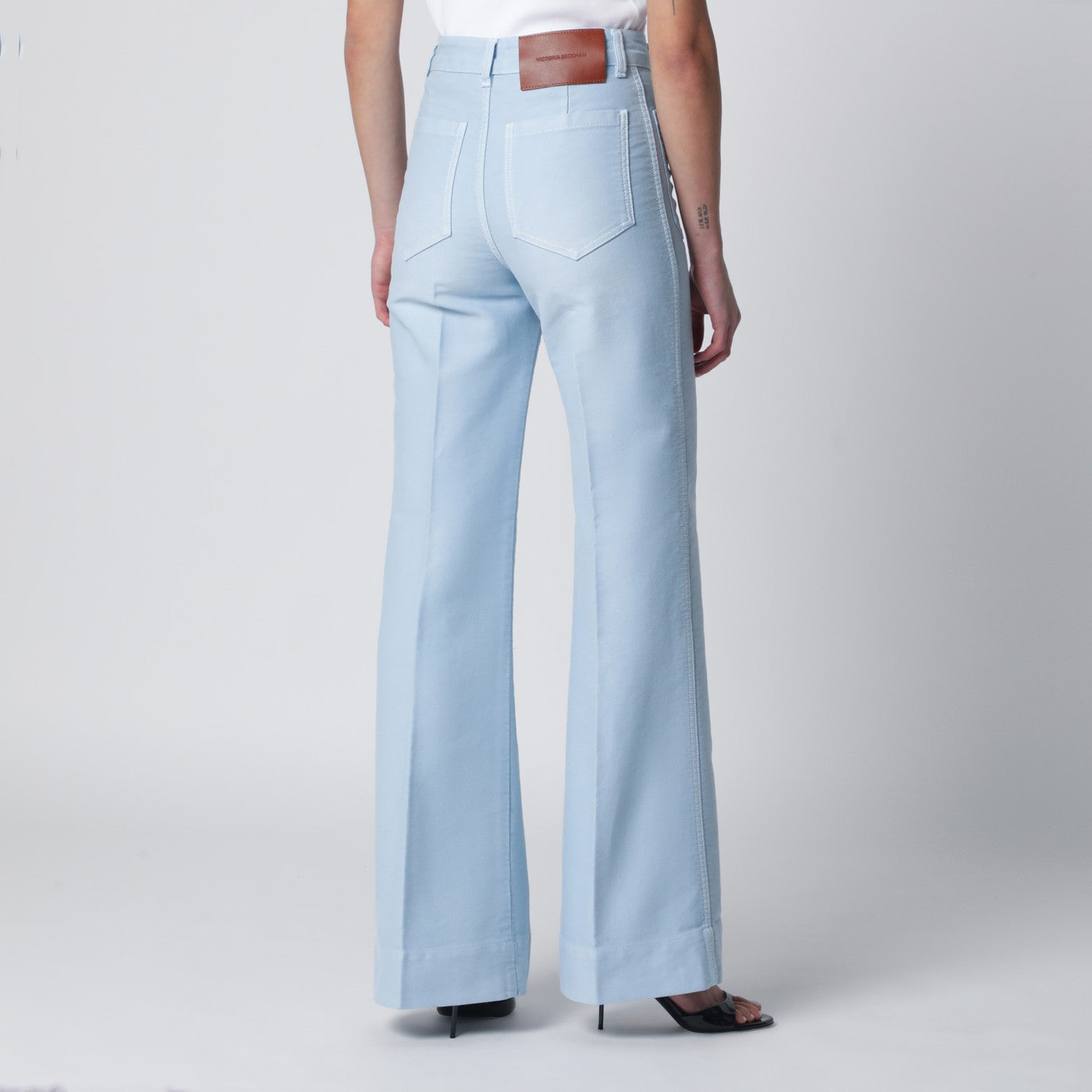 Victoria Beckham Sky Blue Cotton Alina Trousers Women VICTORIA BECKHAM