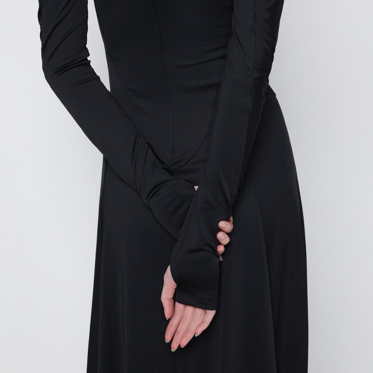 Victoria Beckham Black Asymmetric Midi Dress Women VICTORIA BECKHAM