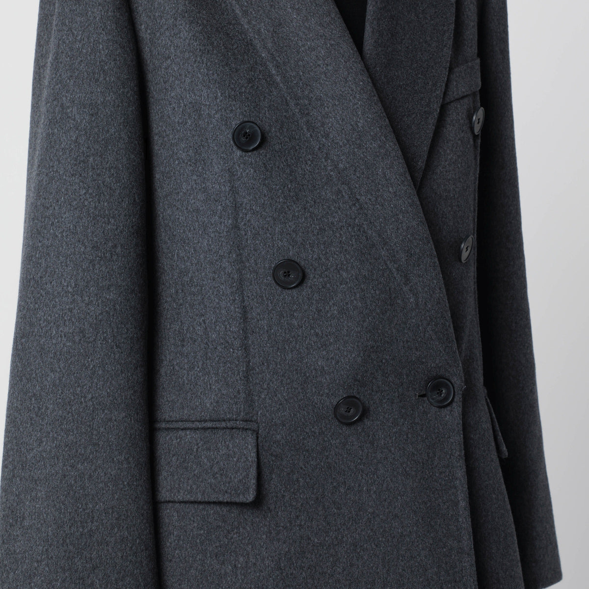 Victoria Beckham Double-Breasted Coat In Grey Melange Wool And Cashmere Women VICTORIA BECKHAM