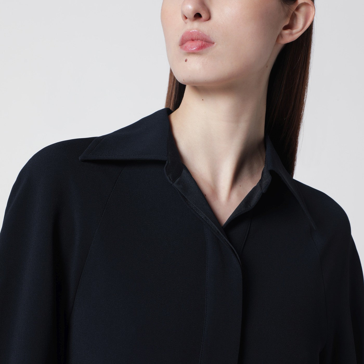 Victoria Beckham Navy Blue Midi Shirt Dress Women VICTORIA BECKHAM