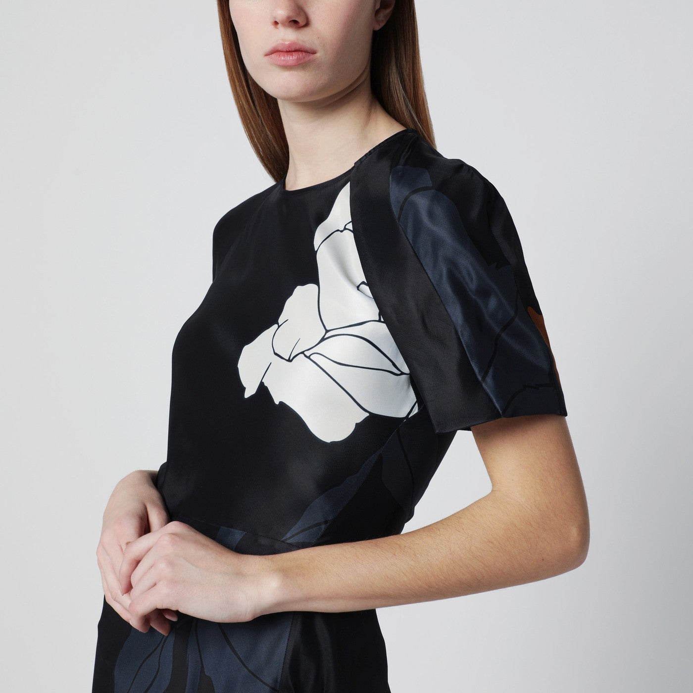 Victoria Beckham Eve Floral Satin Midi Dress Women VICTORIA BECKHAM