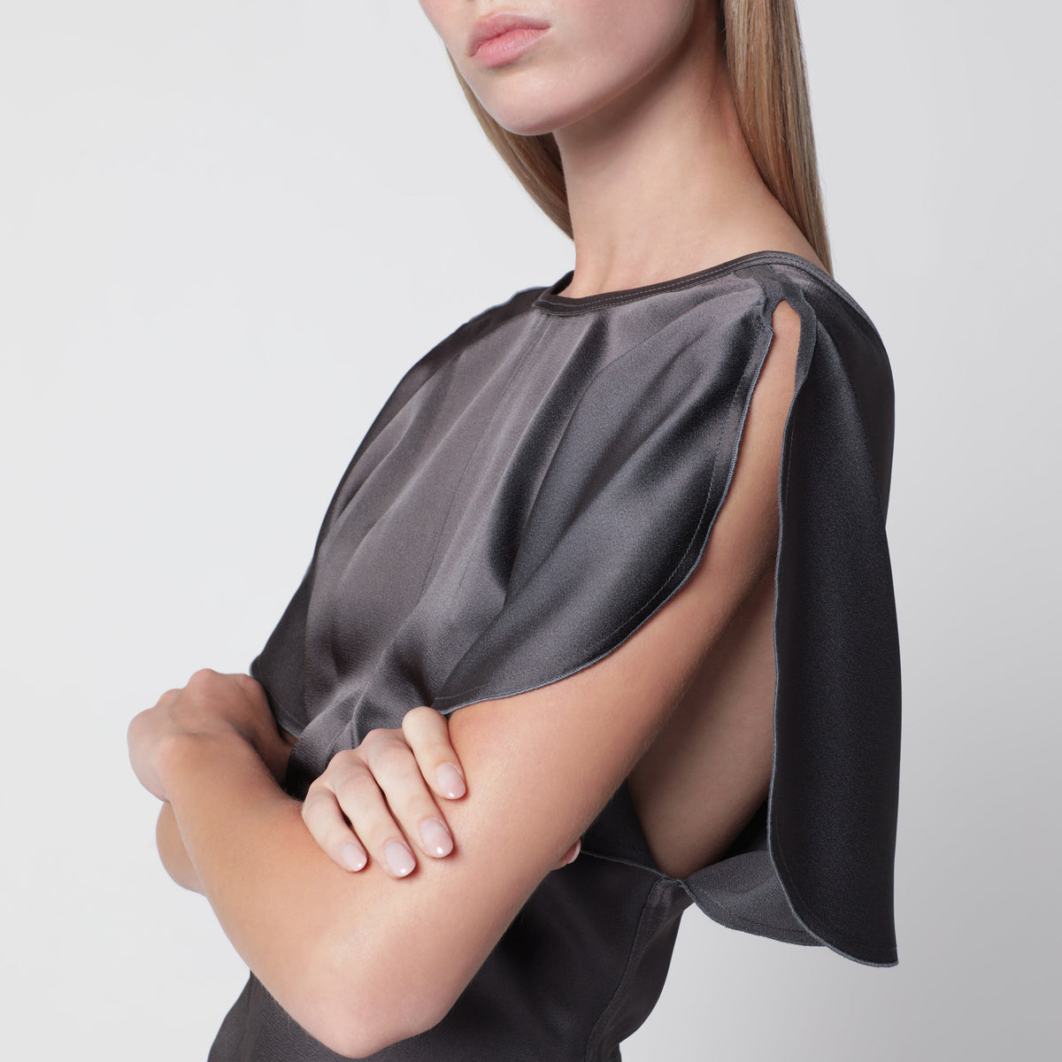 Victoria Beckham Bela Satin Viscose Top In Ore Women VICTORIA BECKHAM