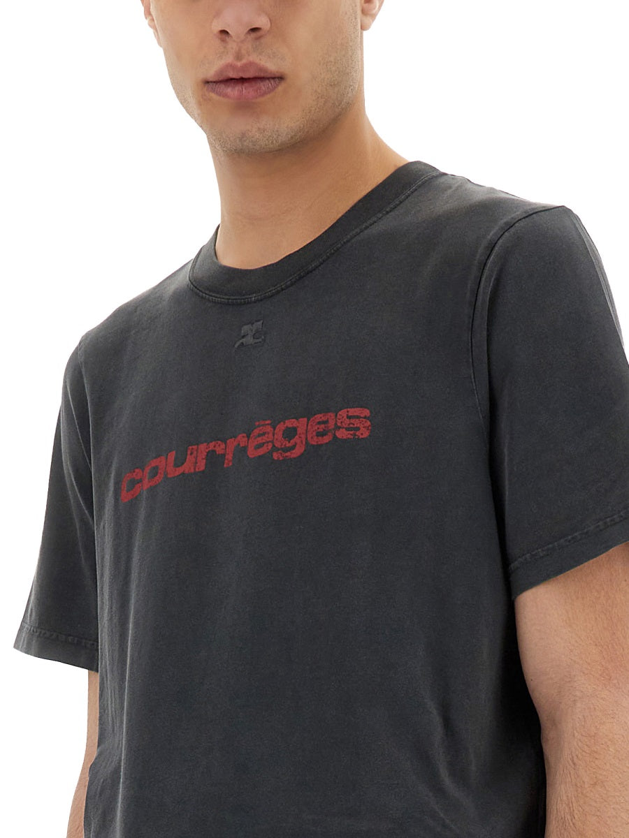 Courreges Men Logo Print T-Shirt COURREGES