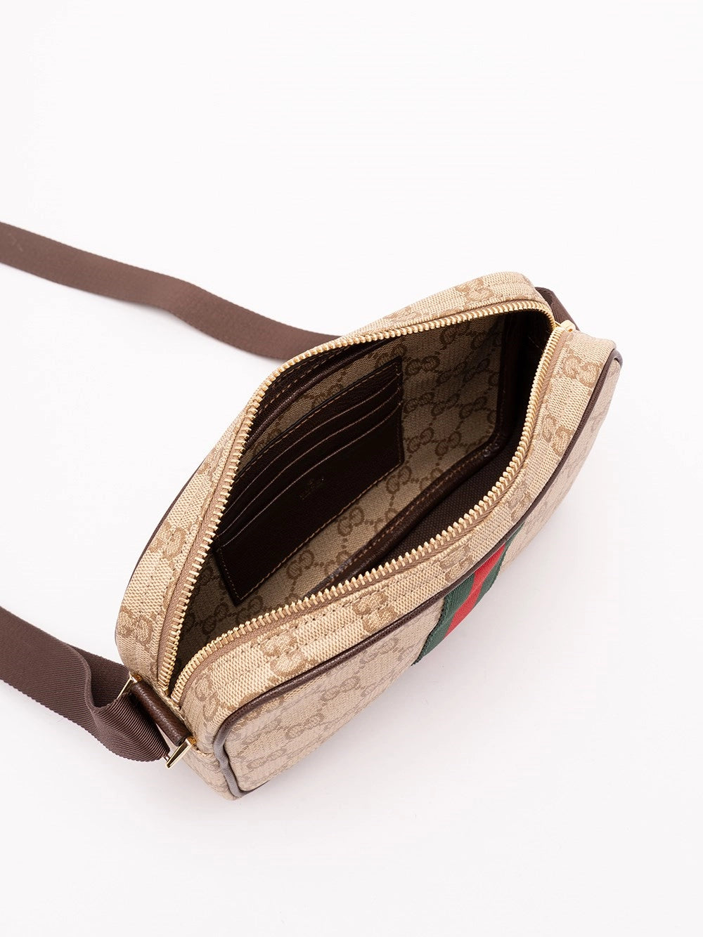 Gucci Men `Gg Coated Web` Crossbody Bag