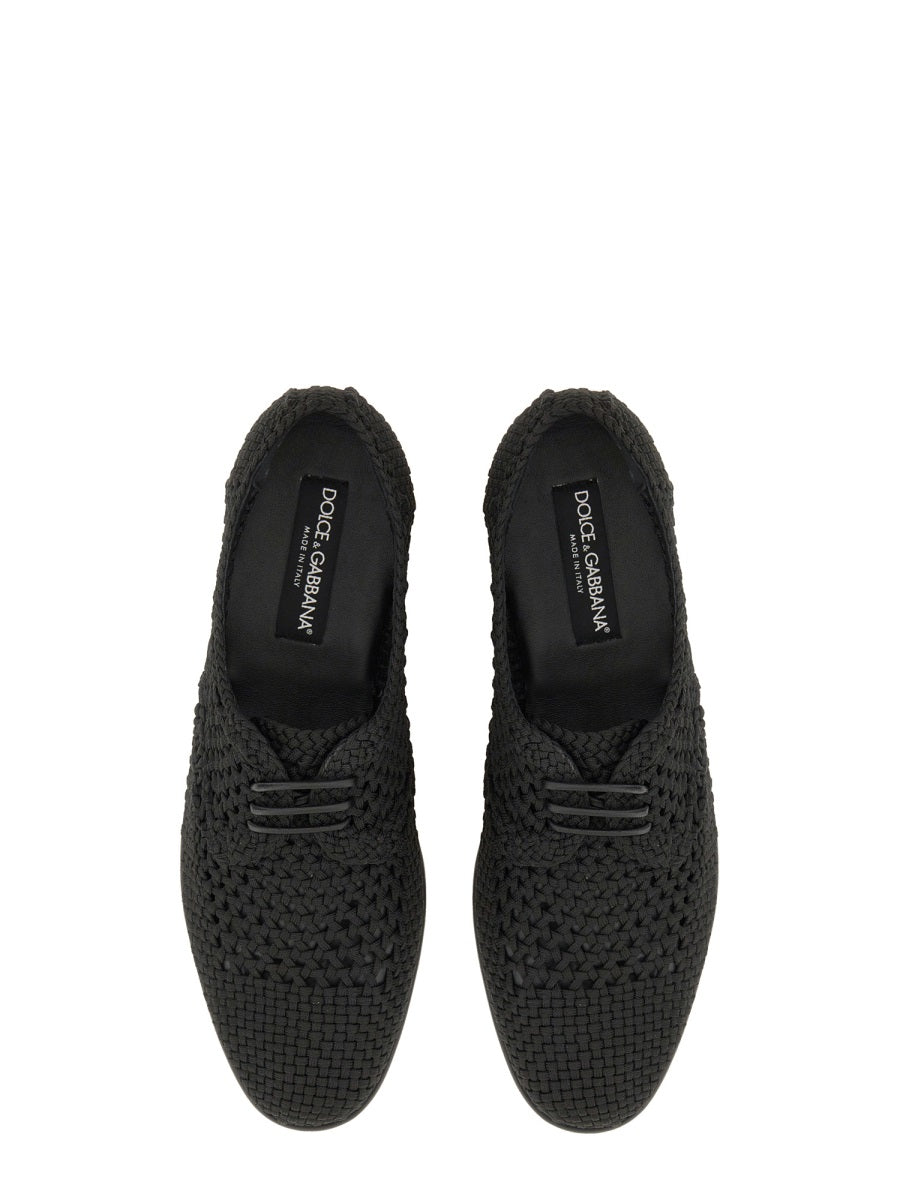 Dolce & Gabbana Men Woven Fabric "Derby" Shoe DOLCE & GABBANA