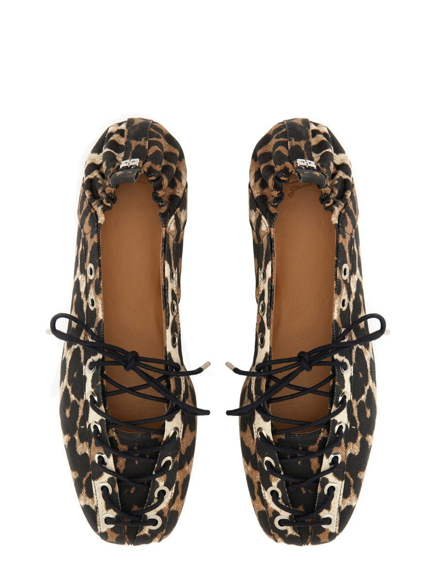 Ganni Women Ballerina Lace-Up GANNI