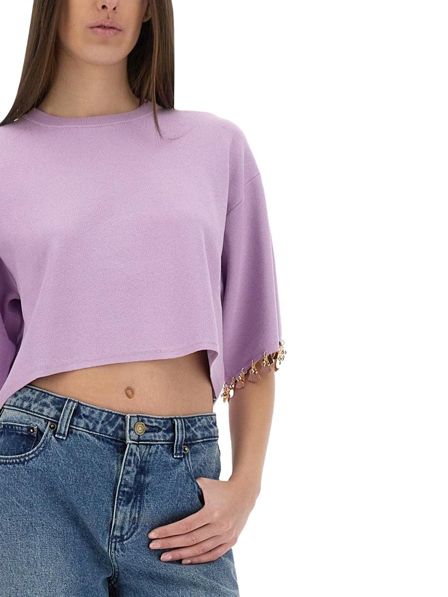 Rabanne Women Knit Crop T-Shirt PACO RABANNE
