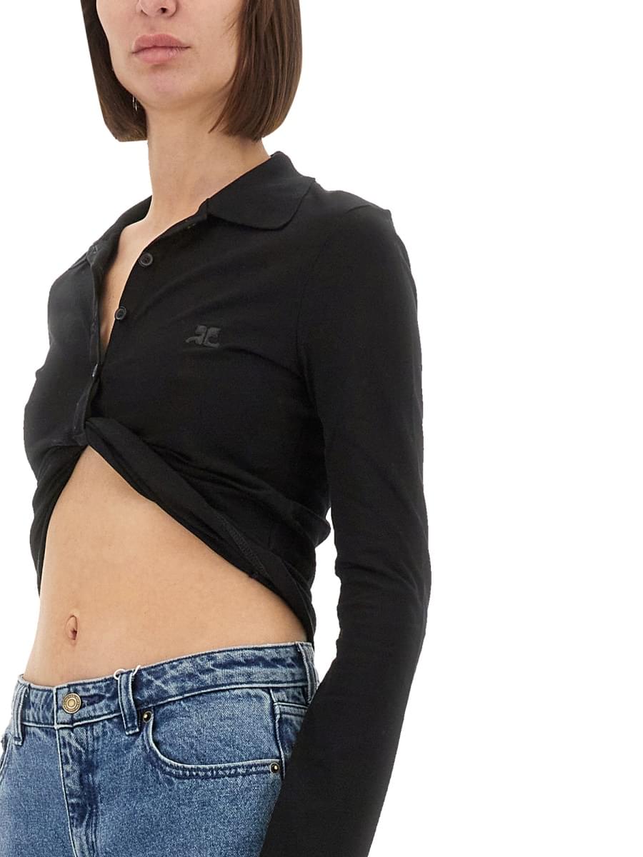 Courreges Women Cropped Polo Shirt "Twist" COURREGES