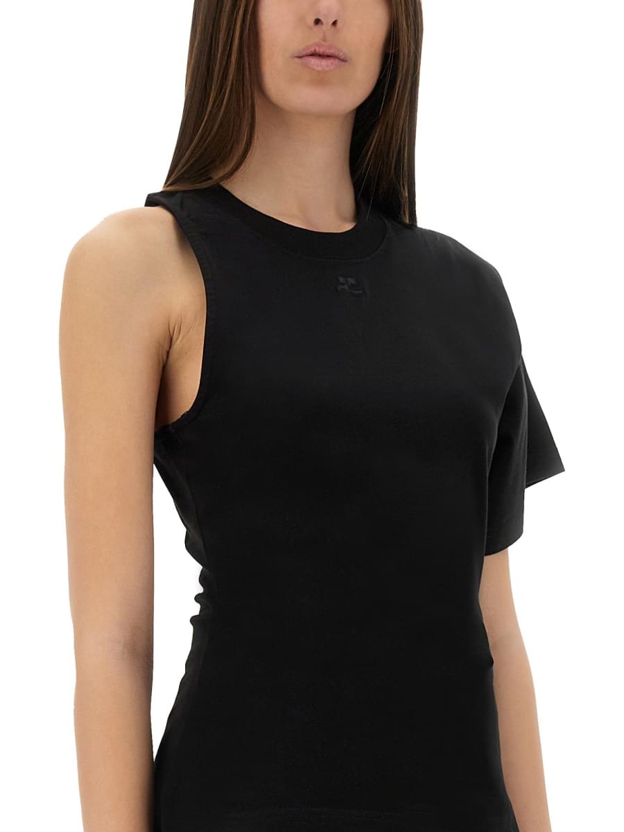 Courreges Women One-Shoulder T-Shirt In Scuba COURREGES