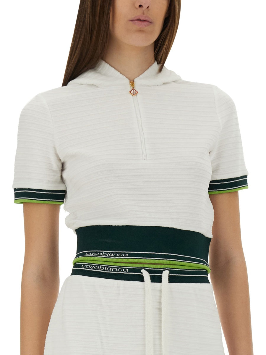 Casablanca Women Cropped Tennis Shirt CASABLANCA