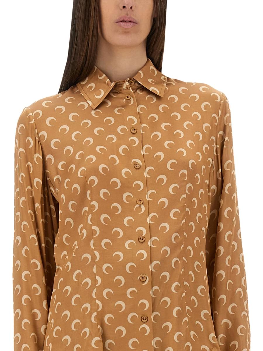 Marine Serre Women "Moon" Satin Shirt MARINE SERRE