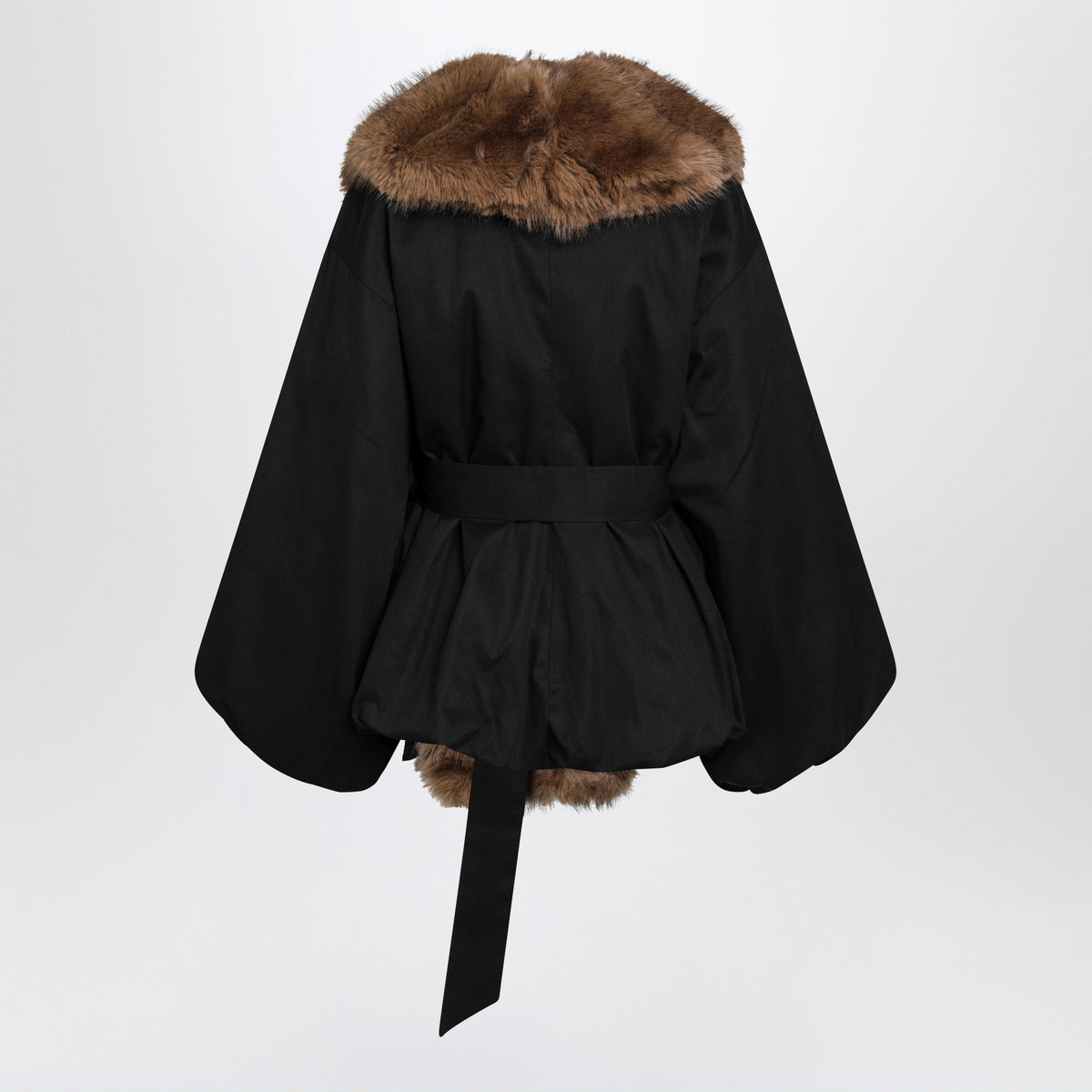 Rotate Black Jacket With Faux Fur Details Women ROTATE