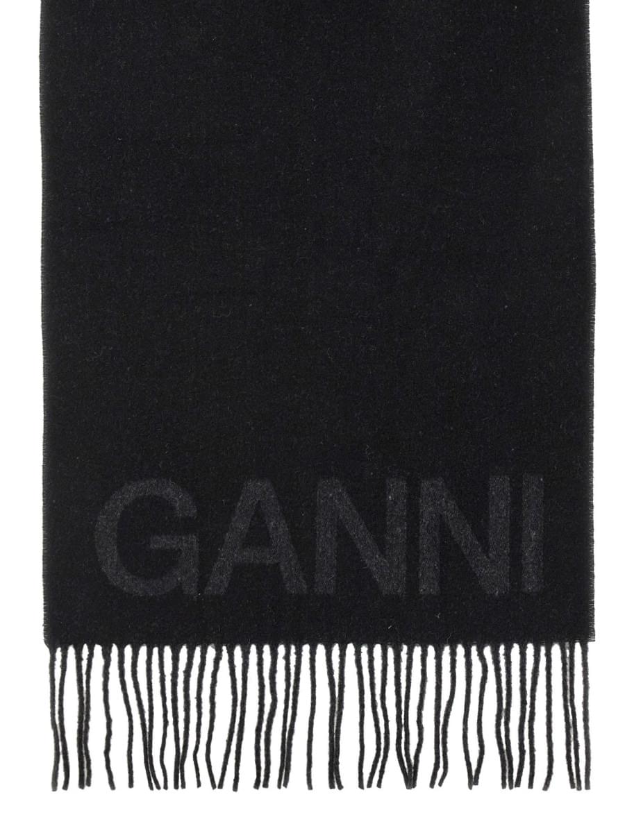 Ganni Women Sciarpa Con Logo GANNI
