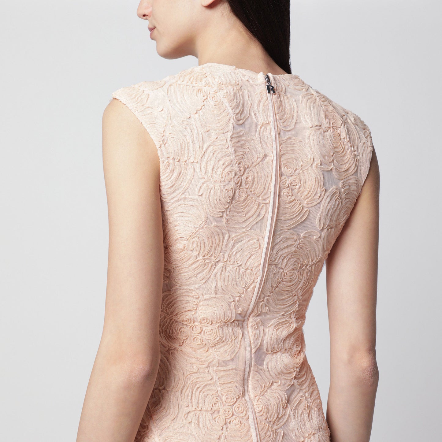 Rotate Vanilla-Colored Mini Dress With Floral Appliques Women ROTATE