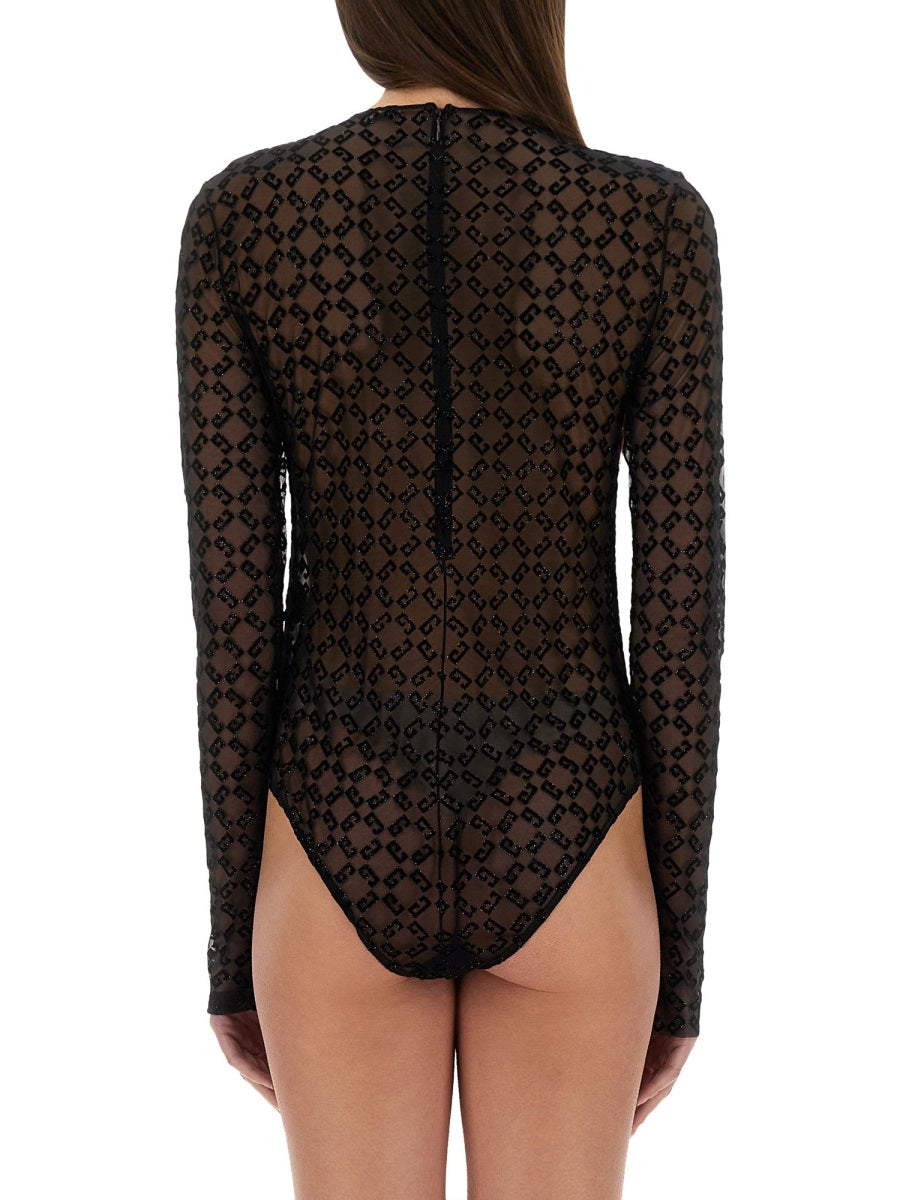Givenchy Women Monogram Tulle Bodysuit GIVENCHY