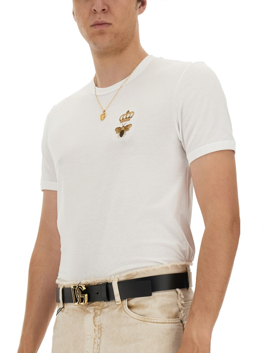 Dolce & Gabbana Men "Bee And Crown" Embroidered T-Shirt DOLCE & GABBANA