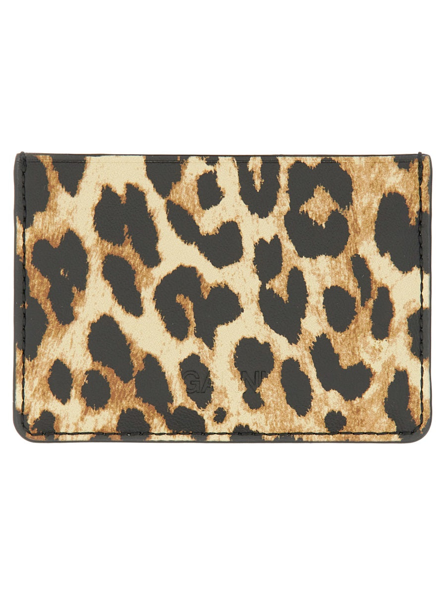 Ganni Women Card Holder With Animal Motif GANNI