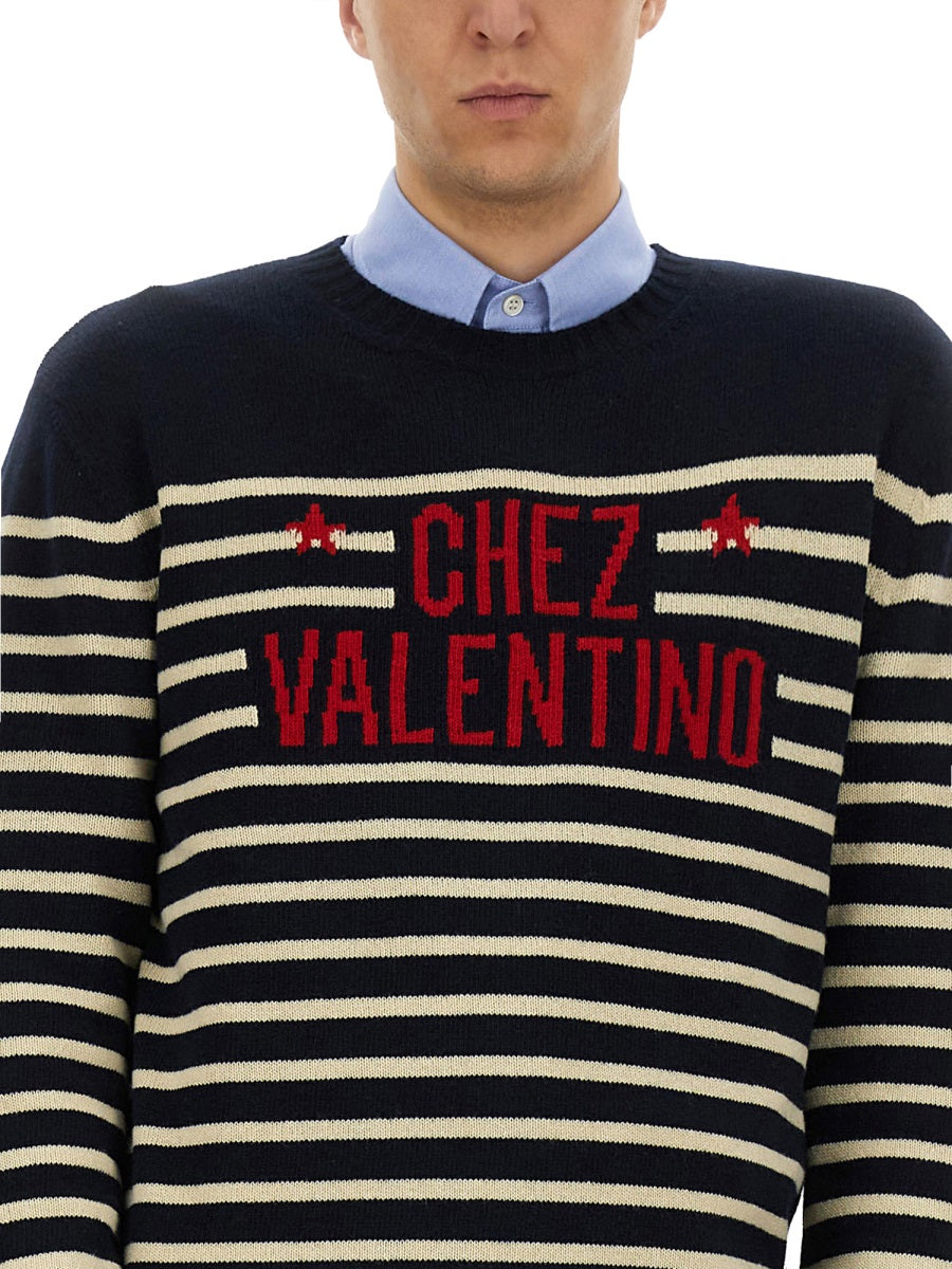 Valentino Men "Chez Valentine" Wool Sweater VALENTINO