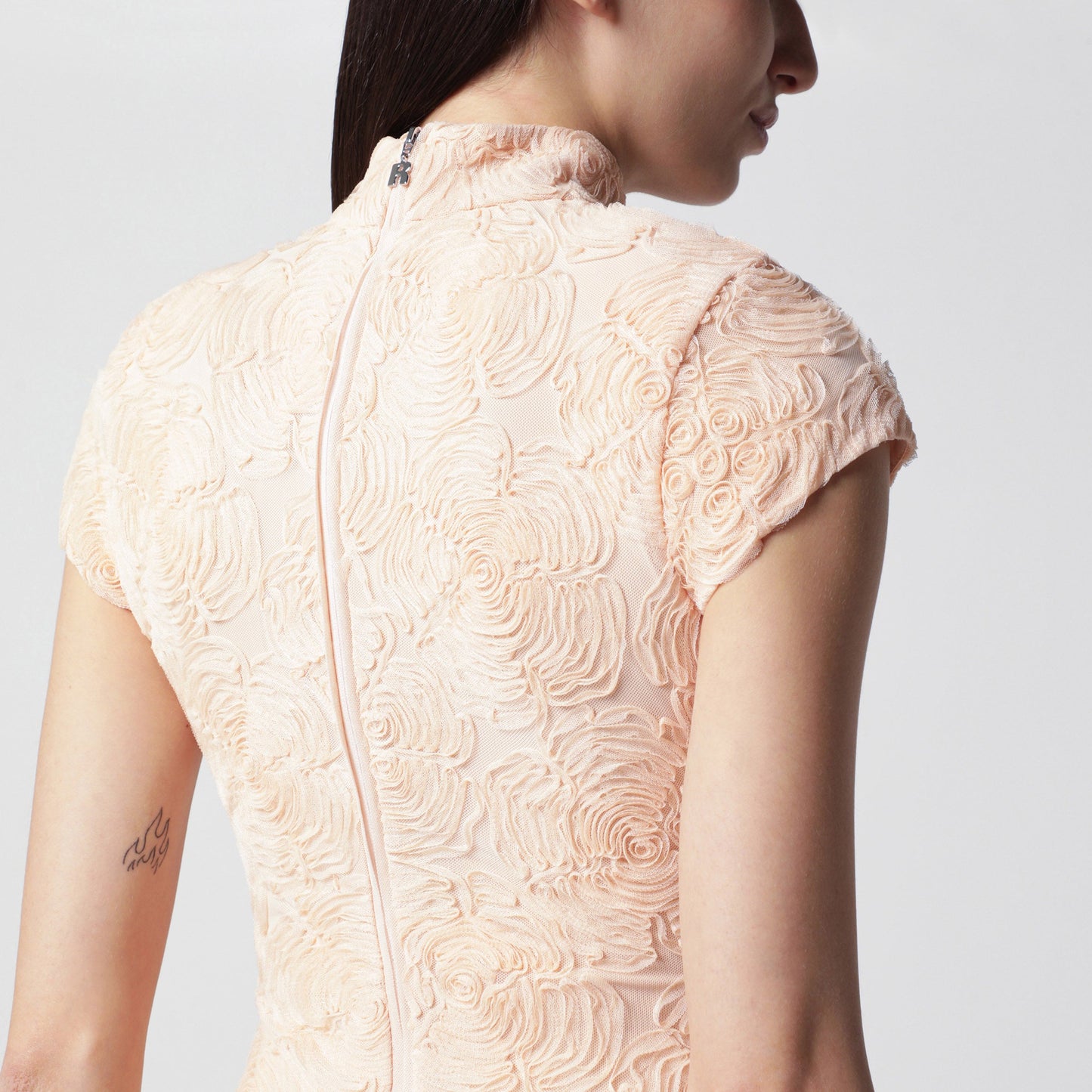 Rotate Vanilla Dress With Floral Appliques Women ROTATE