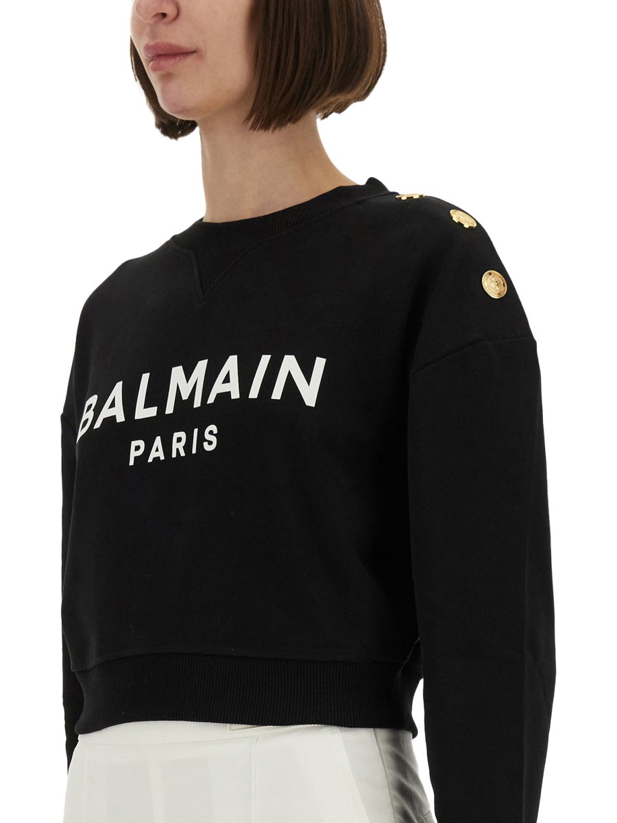 Balmain Women Sweatshirt With Logo Print BALMAIN