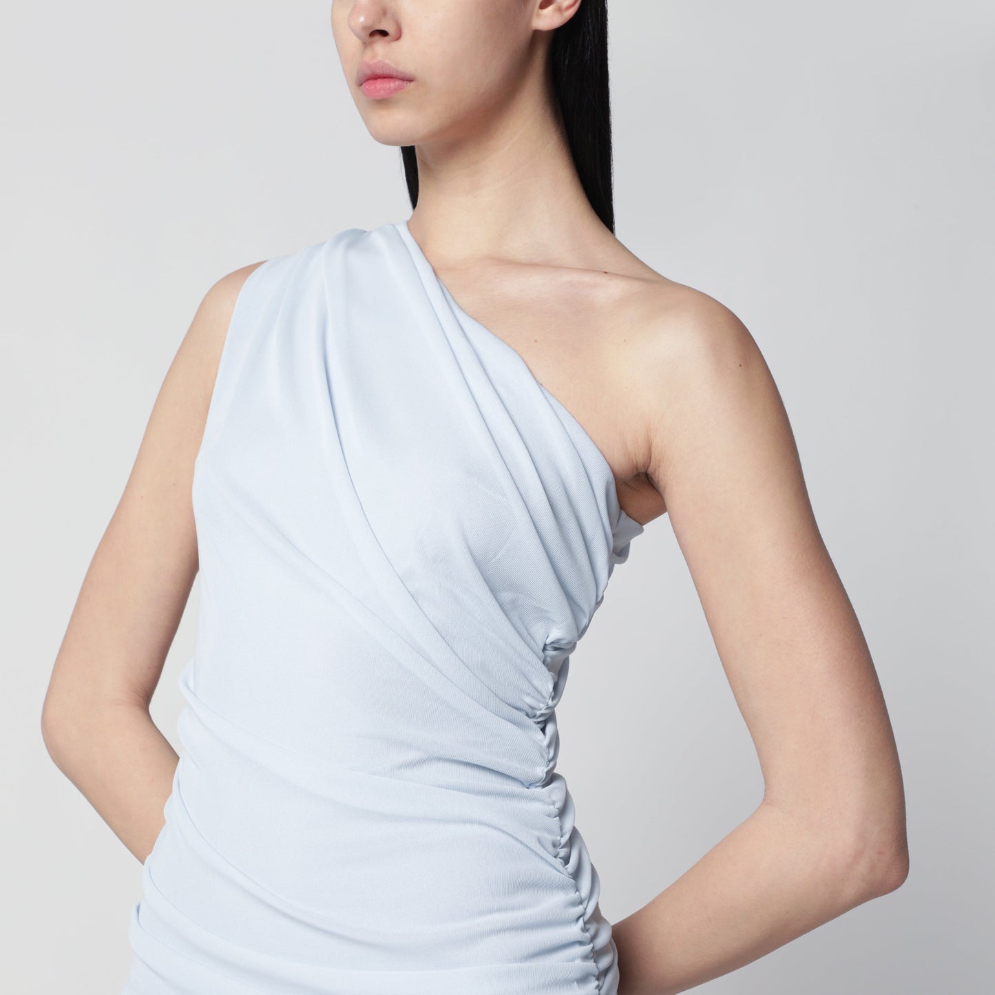Rotate One-Shoulder Draped Maxi Dress In Plein Air Blue Women ROTATE