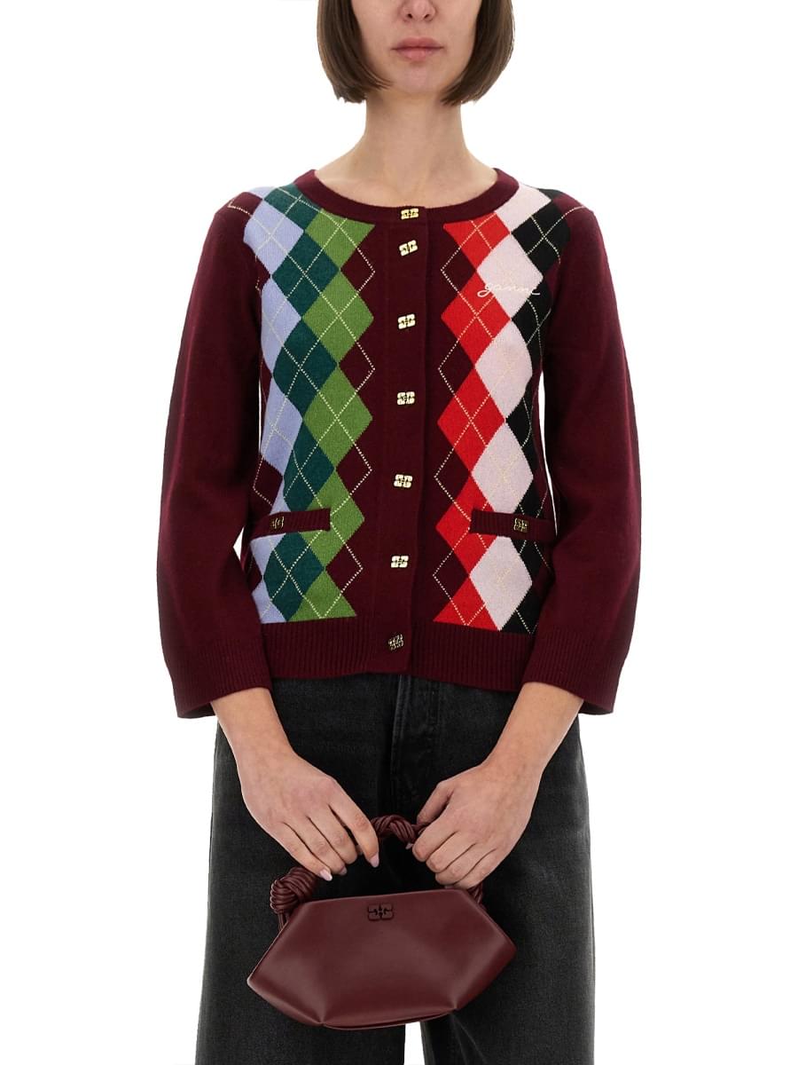 Ganni Women Jacquard Cashmere Cardigan GANNI