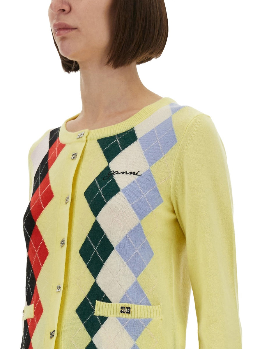 Ganni Women Jacquard Cashmere Cardigan GANNI