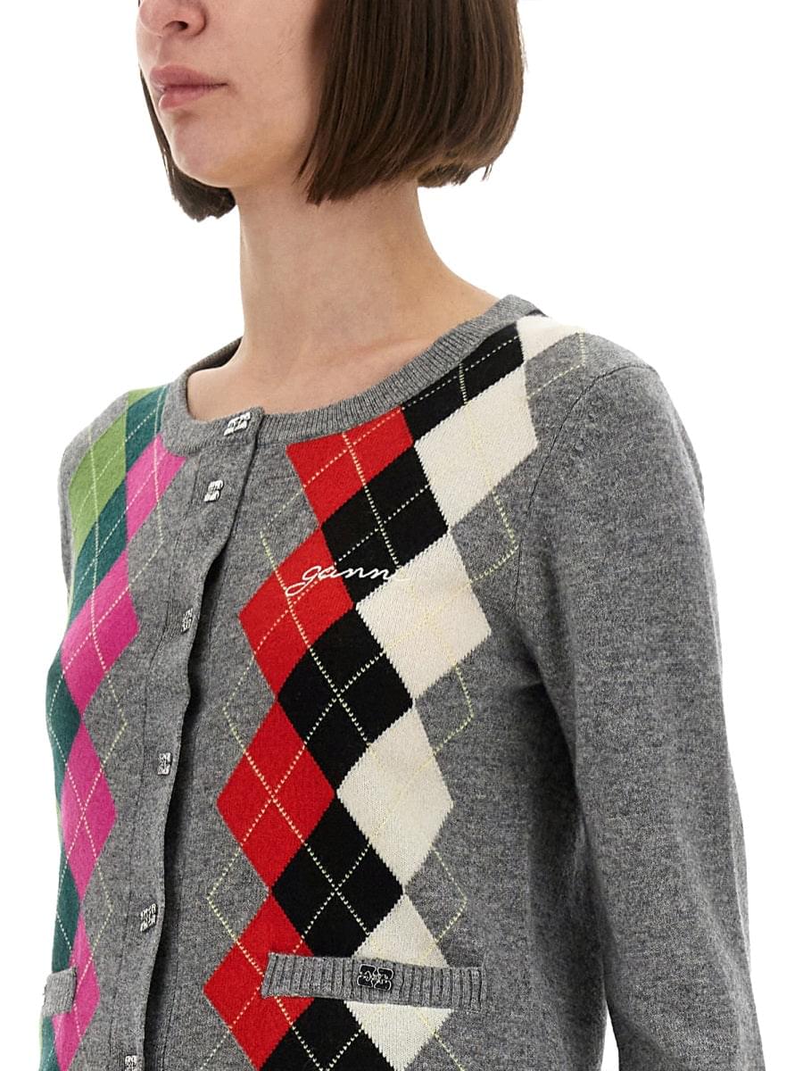 Ganni Women Jacquard Cashmere Cardigan GANNI