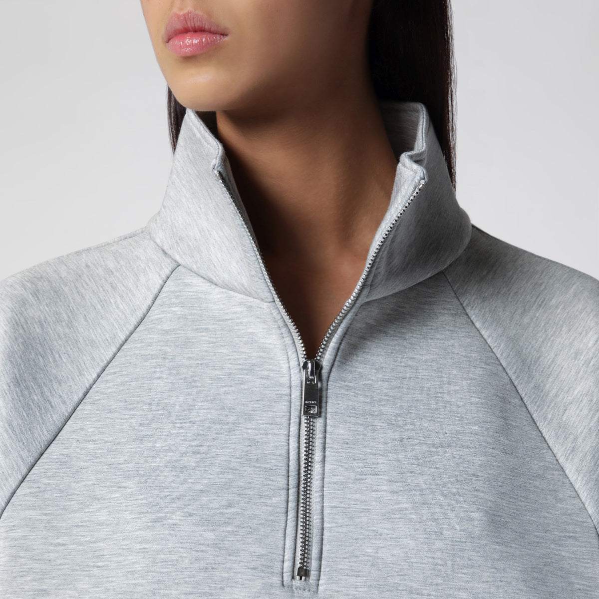 Rotate Light Grey Scuba Half Zip Jacket Women ROTATE