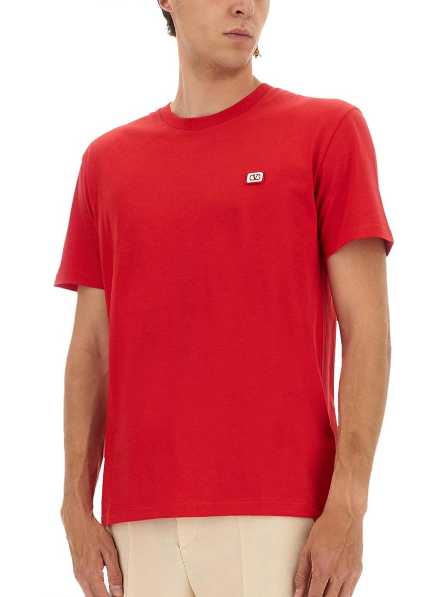Valentino Men T-Shirt With Signature Vlogo VALENTINO