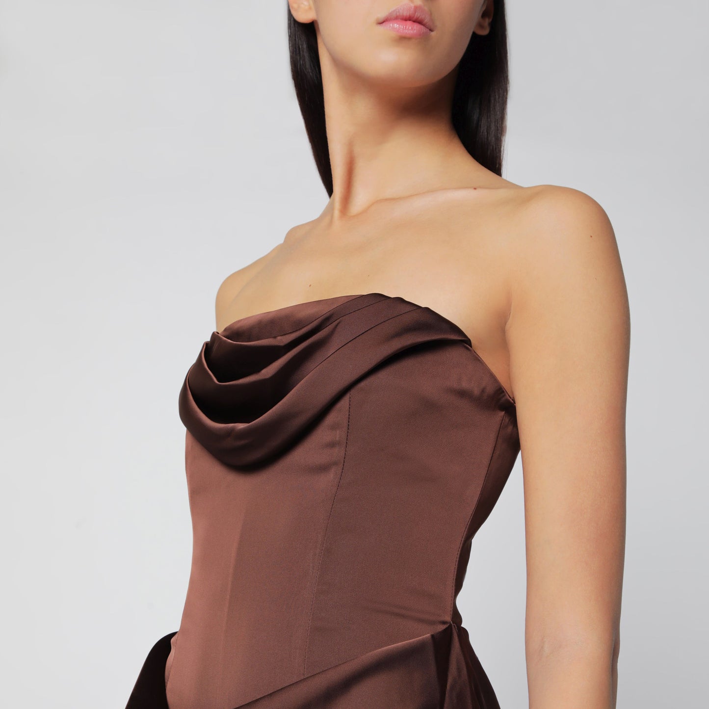 Rotate Strapless Maxi Dress With Brown Bodice Women ROTATE