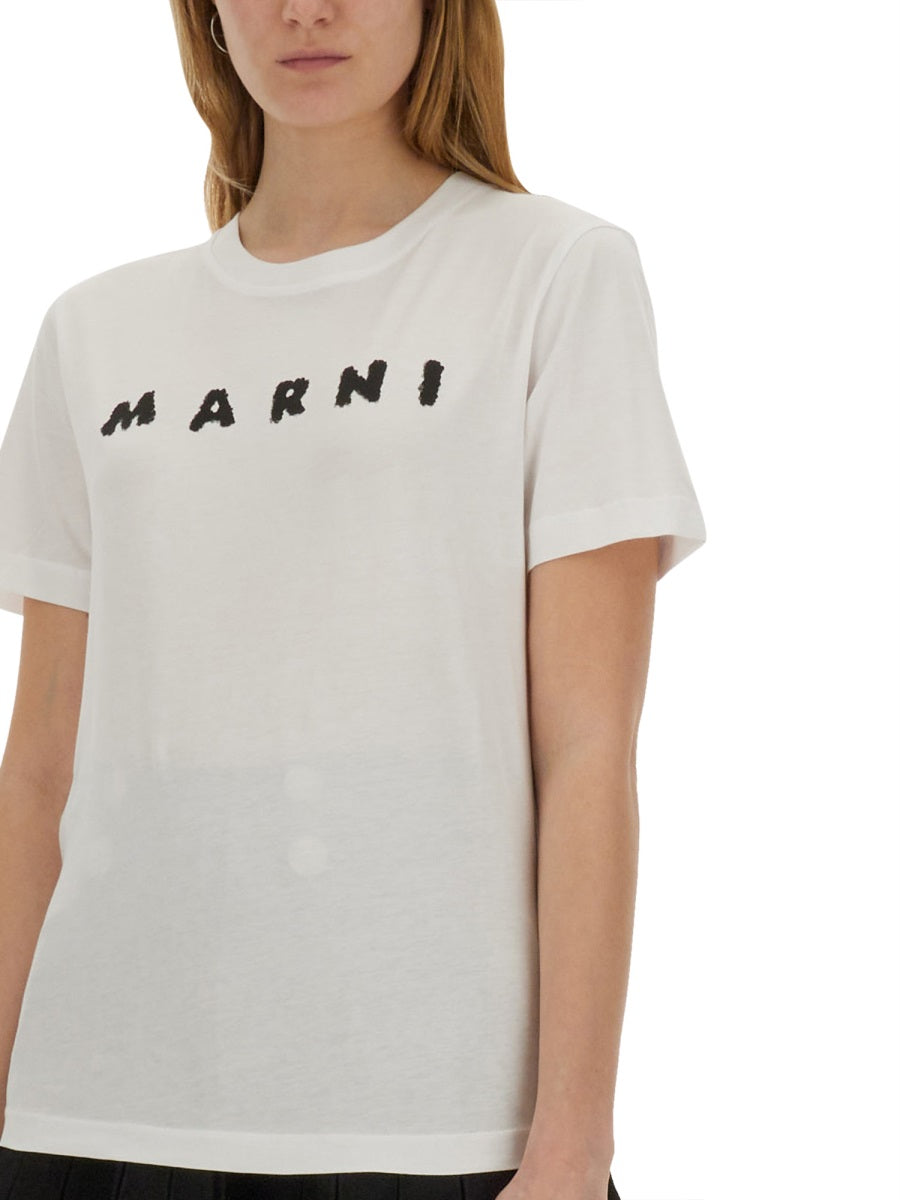 Marni Women Cotton T-Shirt With Logo MARNI