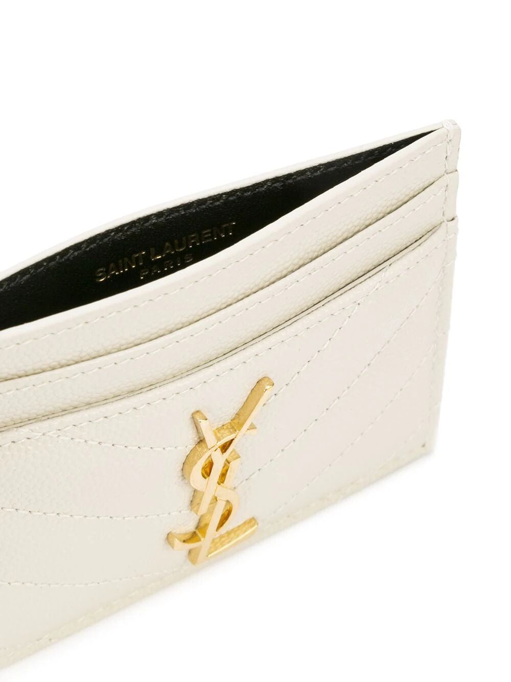Saint Laurent Women Cassandre Matelassé Card Case In Grain De Poudre Leather SAINT LAURENT