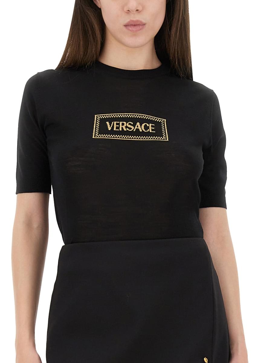 Versace Women Versace Women Logo Knit T-Shirt VERSACE