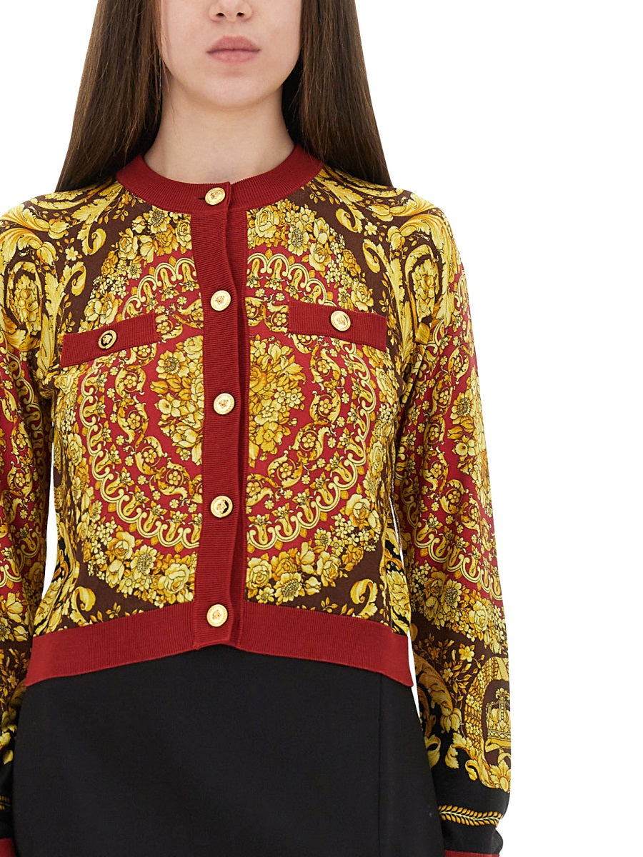 Versace Women Baroque Silk Knit Cardigan VERSACE