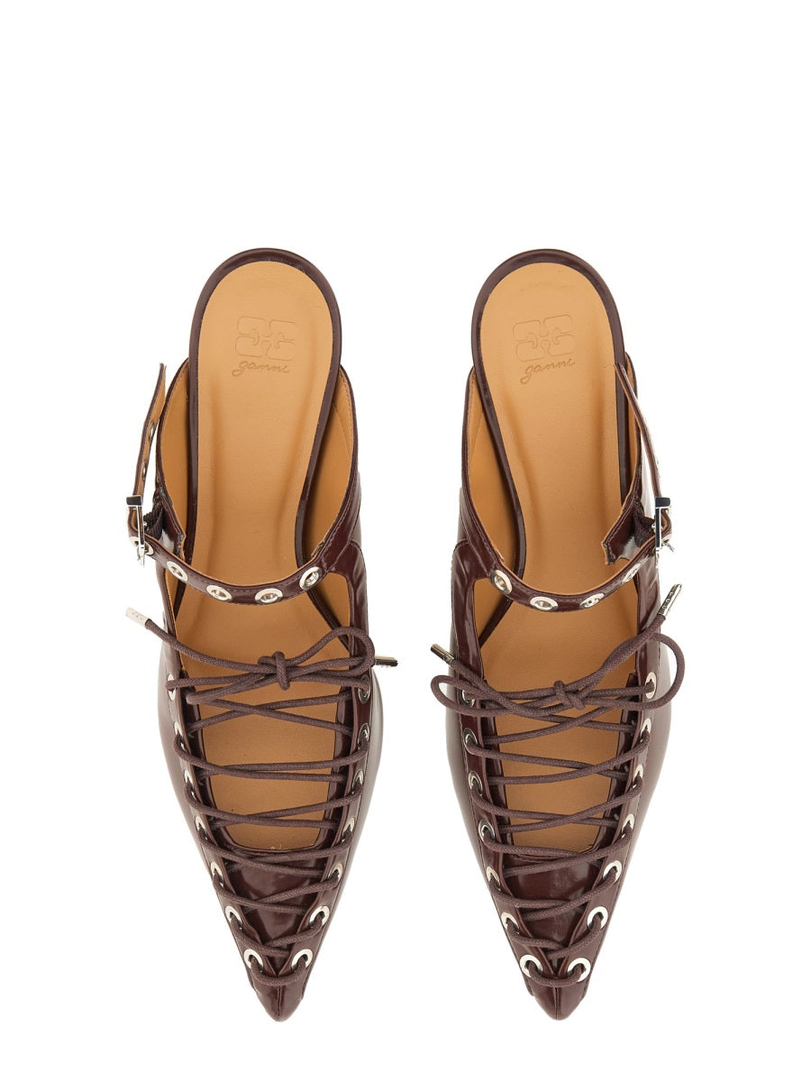Ganni Women Mule Lace-Up