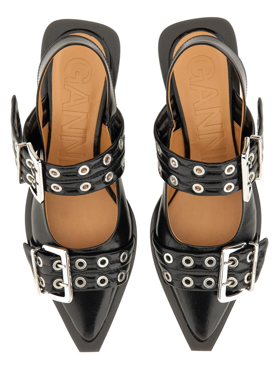 Ganni Women Ballerina Con Fibbia GANNI